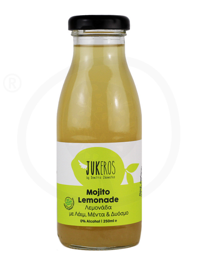 Χειροποίητη λεμονάδα με λάιμ, μέντα & δυόσμο, χωρίς ζάχαρη, «Mojito Lemonade» "Jukeros" 250ml