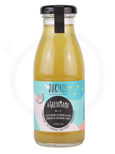 Ρόφημα τσάι του βουνού με πορτοκάλι & μέλι, χωρίς ζάχαρη & γλουτένη, «Greek Mama» "Jukeros" 250ml