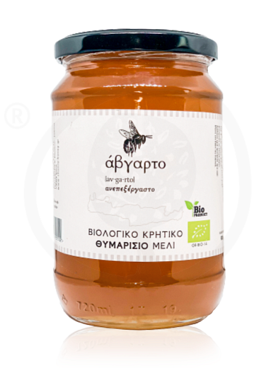 Βιολογικό θυμαρίσιο μέλι Κρήτης "Άβγαρτο" 900g