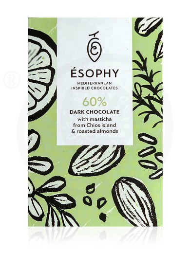 Dark chocolate with masticha from Chios island & roasted almonds "Ésophy" 50g