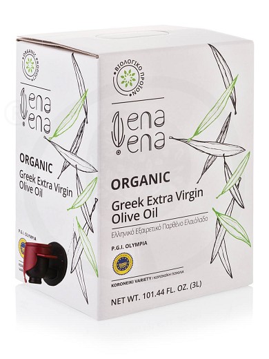 Organic extra virgin olive oil P.G.I Olimpia from Lakonia "Ena Ena" 3L