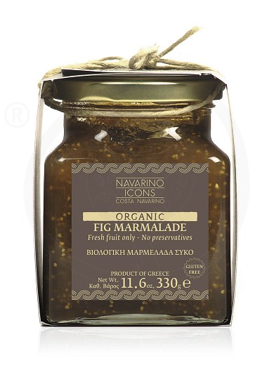 Gluten - free handmade οrganic fig jam from Messinia "Navarino Icons" 330g 