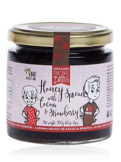 Gluten & sugar-free honey spread with cacao & strawberry, from Evia «The Bee Bros» "Stayia Farm" 300g