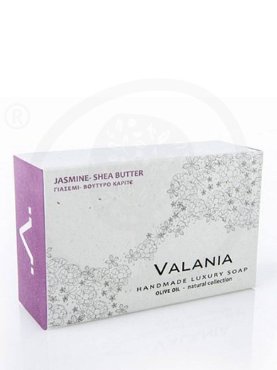 Handmade luxury soap with olive oil, jasmine & shea butter, from Attica "Valania" 120g