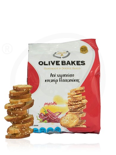 Handmade rusks from the classic Thessaloniki bun with paprika "Olive Bakes" 80g