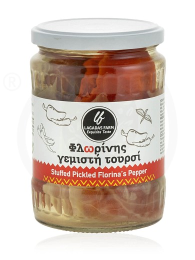 Handmade stuffed pickled Florina red pepper from Thessaloniki "Lagadas Farm" 525g
