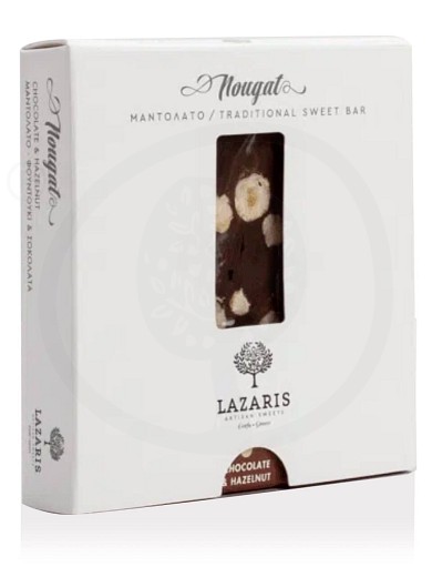 Nougat bar with hazelnut & chocolate, from Corfu "Lazaris" 150g